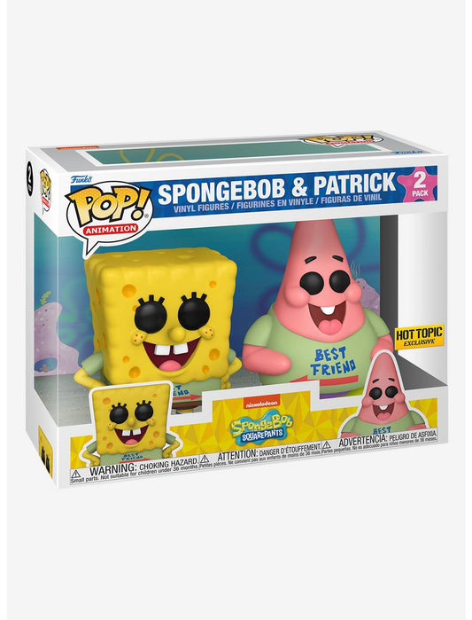 Funko SpongeBob SquarePants Pop! Animation SpongeBob & Patrick Vinyl Figure Set Hot Topic Exclusive