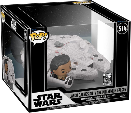 Funko Pop! Ride Super Deluxe: Star Wars - Lando Calrissian in The Millenium Falcon (Shared Galactic Convention, Amazon Exclusive)